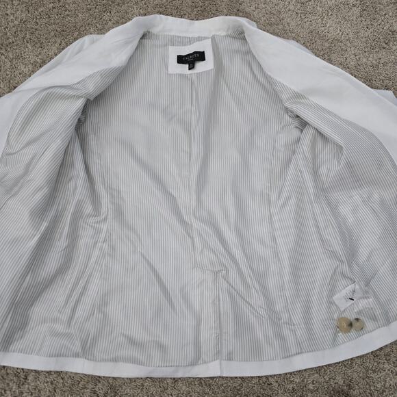Talbots Women’s 100% Linen Blazer White Size 8P Single Button Lined NWOT - Picture 6 of 8